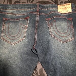 True Religion Women's Denim Jeans with Red Stitching